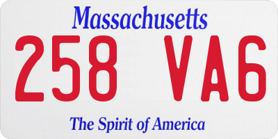 MA license plate 258VA6