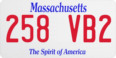 MA license plate 258VB2