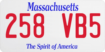 MA license plate 258VB5
