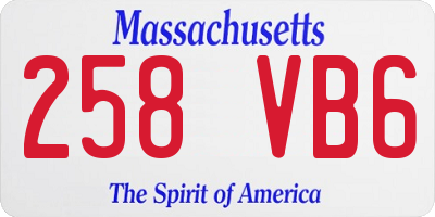 MA license plate 258VB6