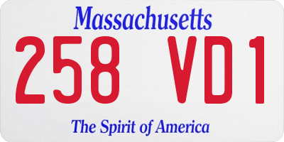 MA license plate 258VD1