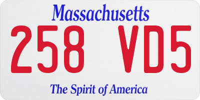 MA license plate 258VD5