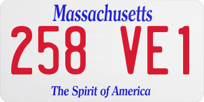 MA license plate 258VE1