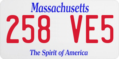 MA license plate 258VE5