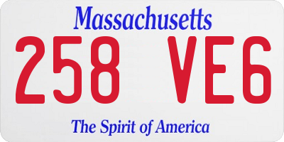 MA license plate 258VE6