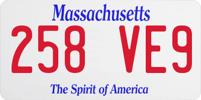 MA license plate 258VE9