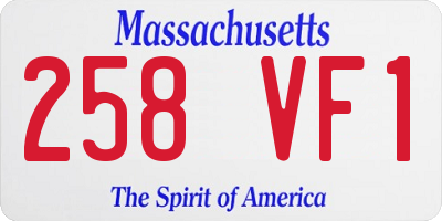 MA license plate 258VF1