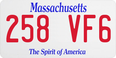 MA license plate 258VF6