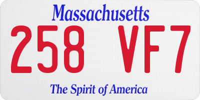 MA license plate 258VF7
