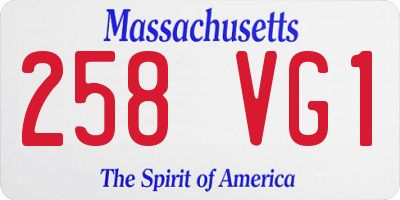 MA license plate 258VG1