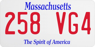 MA license plate 258VG4