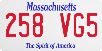 MA license plate 258VG5