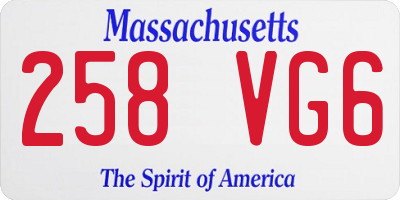 MA license plate 258VG6