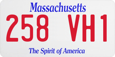 MA license plate 258VH1