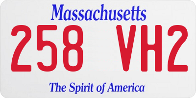 MA license plate 258VH2