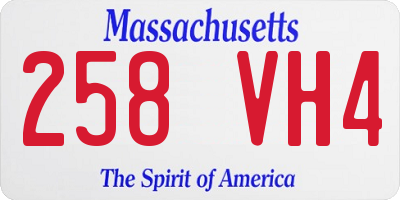 MA license plate 258VH4