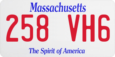 MA license plate 258VH6