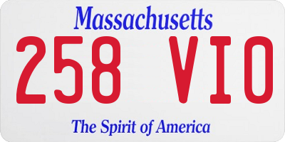 MA license plate 258VI0