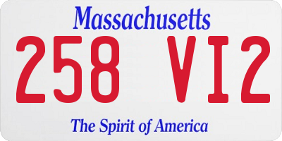 MA license plate 258VI2