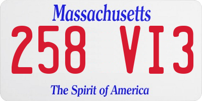 MA license plate 258VI3