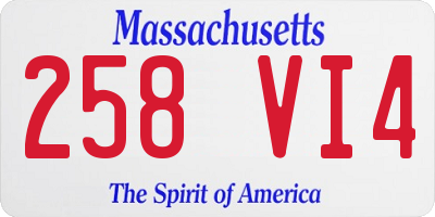 MA license plate 258VI4