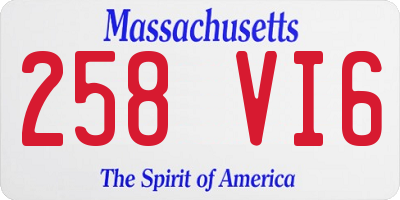 MA license plate 258VI6