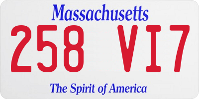MA license plate 258VI7