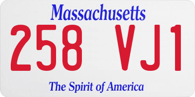 MA license plate 258VJ1