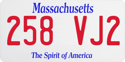 MA license plate 258VJ2