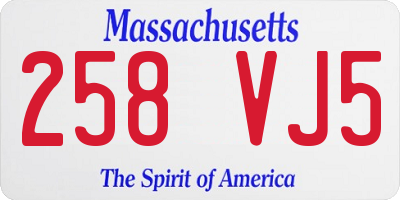 MA license plate 258VJ5