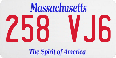 MA license plate 258VJ6