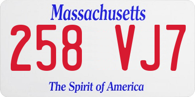 MA license plate 258VJ7