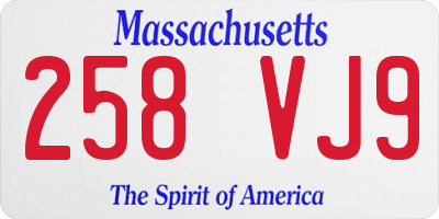 MA license plate 258VJ9