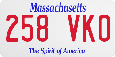 MA license plate 258VK0