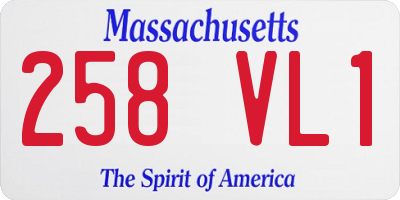MA license plate 258VL1