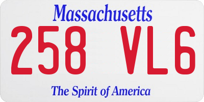 MA license plate 258VL6