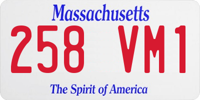 MA license plate 258VM1