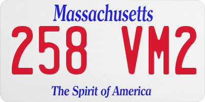 MA license plate 258VM2