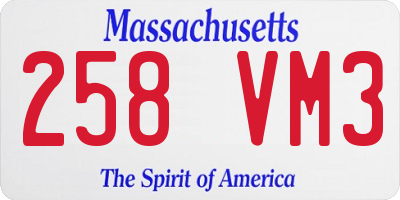 MA license plate 258VM3