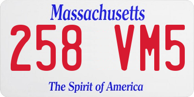 MA license plate 258VM5