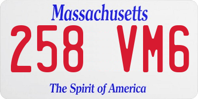 MA license plate 258VM6