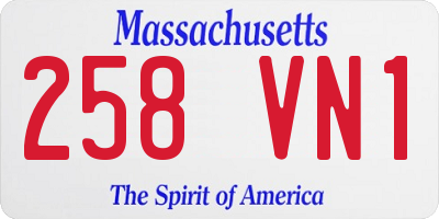 MA license plate 258VN1