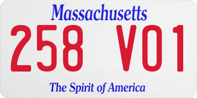 MA license plate 258VO1