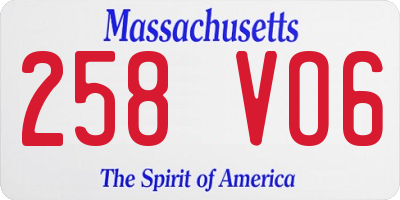 MA license plate 258VO6