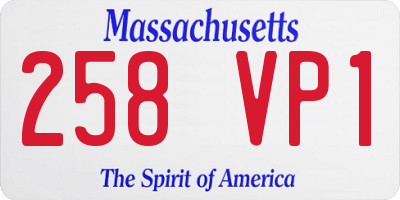 MA license plate 258VP1