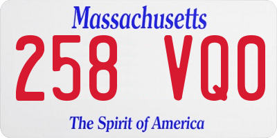 MA license plate 258VQ0