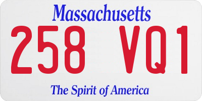 MA license plate 258VQ1