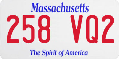 MA license plate 258VQ2