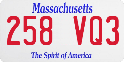 MA license plate 258VQ3
