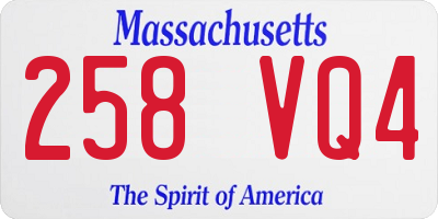 MA license plate 258VQ4